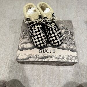 Gucci Houndstooth Boots with Cream Lining